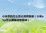 小米手機(jī)怎么禁止消息推送（小米play怎么屏蔽消息推送）