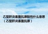 乙型肝炎表面抗原陽性什么意思（乙型肝炎表面抗原）