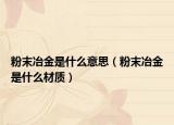 粉末冶金是什么意思（粉末冶金是什么材質(zhì)）