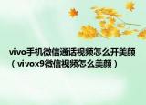 vivo手機微信通話視頻怎么開美顏（vivox9微信視頻怎么美顏）