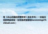 有《冰山總裁的掠愛嬌妻》的全本嗎（一定是完結(jié)的啊麻煩發(fā)一份給我吧謝謝啦karenming17hotmail.com）