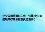 李寧公司董事長工作（錢煒 李寧集團(tuán)聯(lián)席行政總裁及執(zhí)行董事）