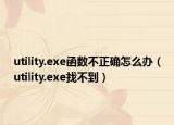 utility.exe函數(shù)不正確怎么辦（utility.exe找不到）