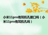 小米11pro有耳機孔接口嗎（小米11pro有耳機孔嗎）