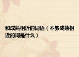 和成熟相近的詞語（不夠成熟相近的詞是什么）