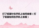 打了疫苗針在手機(jī)上如何查看（打了疫苗如何在手機(jī)上查看）