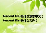 tencent files是什么意思中文（tencent files是什么文件）