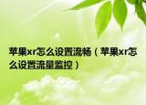 蘋(píng)果xr怎么設(shè)置流暢（蘋(píng)果xr怎么設(shè)置流量監(jiān)控）