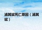 浦其斌死亡原因（浦其斌）