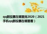 qq群投票在哪里找2020（2021手機qq群投票在哪里看）