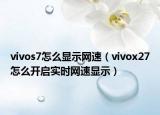 vivos7怎么顯示網(wǎng)速（vivox27怎么開(kāi)啟實(shí)時(shí)網(wǎng)速顯示）