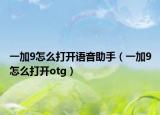 一加9怎么打開語音助手（一加9怎么打開otg）