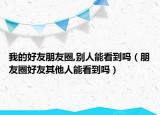 我的好友朋友圈,別人能看到嗎（朋友圈好友其他人能看到嗎）
