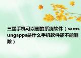 三星手機可以刪的系統(tǒng)軟件（samsungapps是什么手機軟件能不能刪除）