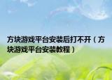 方塊游戲平臺(tái)安裝后打不開（方塊游戲平臺(tái)安裝教程）