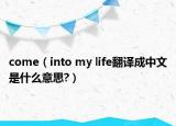 come（into my life翻譯成中文是什么意思?）