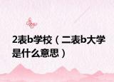 2表b學(xué)校（二表b大學(xué)是什么意思）