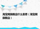 淘寶網(wǎng)旗艦店什么意思（淘寶網(wǎng)旗艦店）