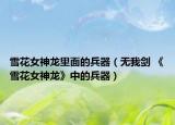 雪花女神龍里面的兵器（無我劍 《雪花女神龍》中的兵器）