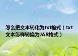 怎么把文本轉(zhuǎn)化為txt格式（txt文本怎樣轉(zhuǎn)換為JAR格式）