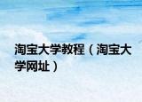 淘寶大學(xué)教程（淘寶大學(xué)網(wǎng)址）