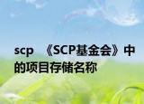 scp  《SCP基金會》中的項目存儲名稱