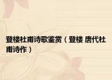 登樓杜甫詩歌鑒賞（登樓 唐代杜甫詩作）