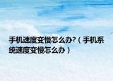 手機(jī)速度變慢怎么辦?（手機(jī)系統(tǒng)速度變慢怎么辦）