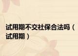 試用期不交社保合法嗎（試用期）