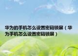 華為的手機(jī)怎么設(shè)置密碼鎖屏（華為手機(jī)怎么設(shè)置密碼鎖屏）