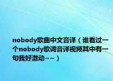 nobody歌曲中文音譯（誰(shuí)看過一個(gè)nobody歌詞音譯視頻其中有一句我好激動(dòng)~~）