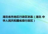 湖北省各地區(qū)行政區(qū)劃表（湖北 中華人民共和國(guó)省級(jí)行政區(qū)）