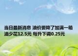 當(dāng)日最新消息 油價要降了加滿一箱油少花12.5元 每升下調(diào)0.25元