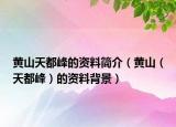 黃山天都峰的資料簡(jiǎn)介（黃山（天都峰）的資料背景）