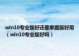 win10專業(yè)版好還是家庭版好用（win10專業(yè)版好嗎）