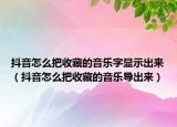 抖音怎么把收藏的音樂字顯示出來（抖音怎么把收藏的音樂導(dǎo)出來）