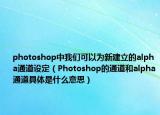 photoshop中我們可以為新建立的alpha通道設定（Photoshop的通道和alpha通道具體是什么意思）