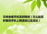 怎樣查看手機(jī)實(shí)時(shí)網(wǎng)速（怎么能實(shí)時(shí)看到手機(jī)上網(wǎng)速度以及流量）
