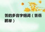 答的多音字組詞（答岳鵬舉）