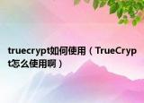 truecrypt如何使用（TrueCrypt怎么使用啊）