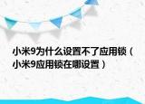 小米9為什么設(shè)置不了應(yīng)用鎖（小米9應(yīng)用鎖在哪設(shè)置）