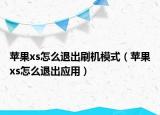 蘋果xs怎么退出刷機(jī)模式（蘋果xs怎么退出應(yīng)用）