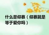 什么是仰慕（仰慕就是等于愛你嗎）