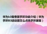 華為b3青春版手環(huán)功能介紹（華為手環(huán)B3運(yùn)動版怎么點(diǎn)亮手環(huán)屏幕）