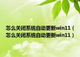 怎么關(guān)閉系統(tǒng)自動(dòng)更新win11（怎么關(guān)閉系統(tǒng)自動(dòng)更新win11）