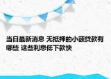 當(dāng)日最新消息 無抵押的小額貸款有哪些 這些利息低下款快