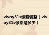 vivoy31s像素調(diào)整（vivoy31s像素是多少）