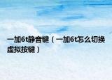一加6t靜音鍵（一加6t怎么切換虛擬按鍵）