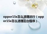 oppor15x怎么清理運行（oppor15x怎么清理后臺程序）