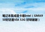 筆記本集成顯卡是Intel（GMA950好還是VIA S3G 好呀謝謝）